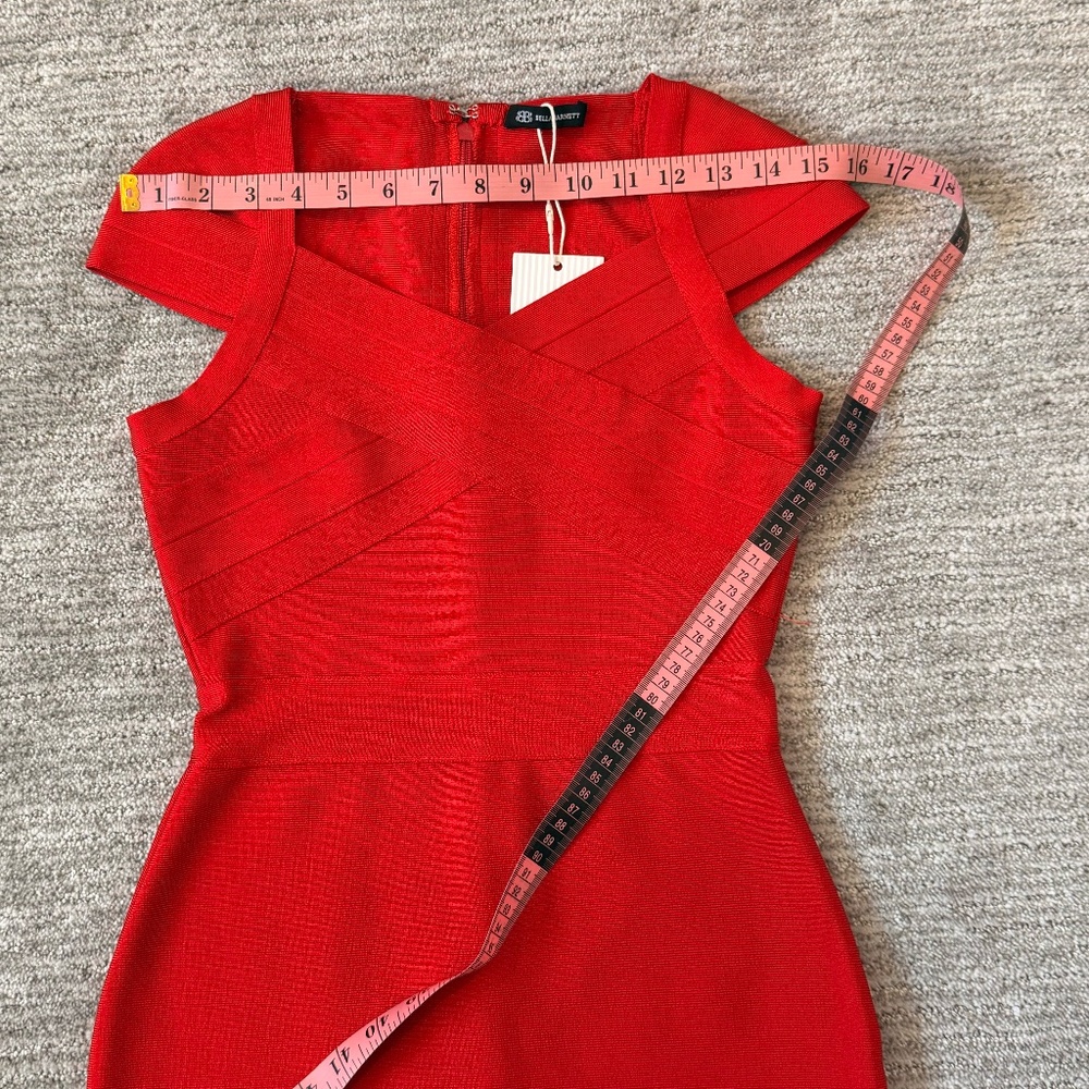 NWT Bella Barnett Bodycon Red Midi Dress Womans SZ. 6 Bandage Dress Holiday - Picture 9 of 14